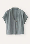 V-neck top, Aqua grey, webstill