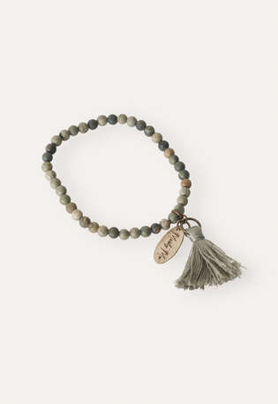 Bead bracelet, Silver-leaf jasper, webstill