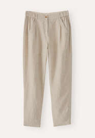 Cropped tapered trousers, Natural, webstill