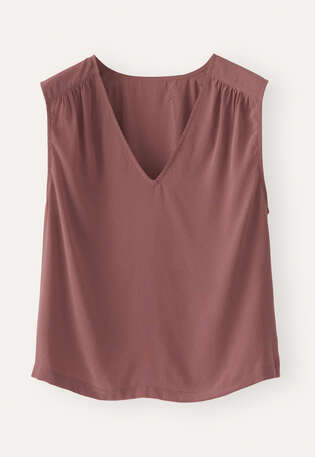 V-neck sleeveless top, Soft plum, webstill
