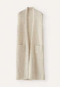 Long open-stitch waistcoat, Natural stone, webstill