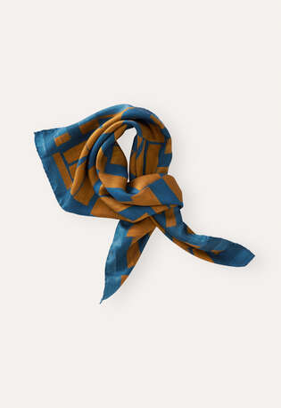 Printed scarf, Teal rust, webstill