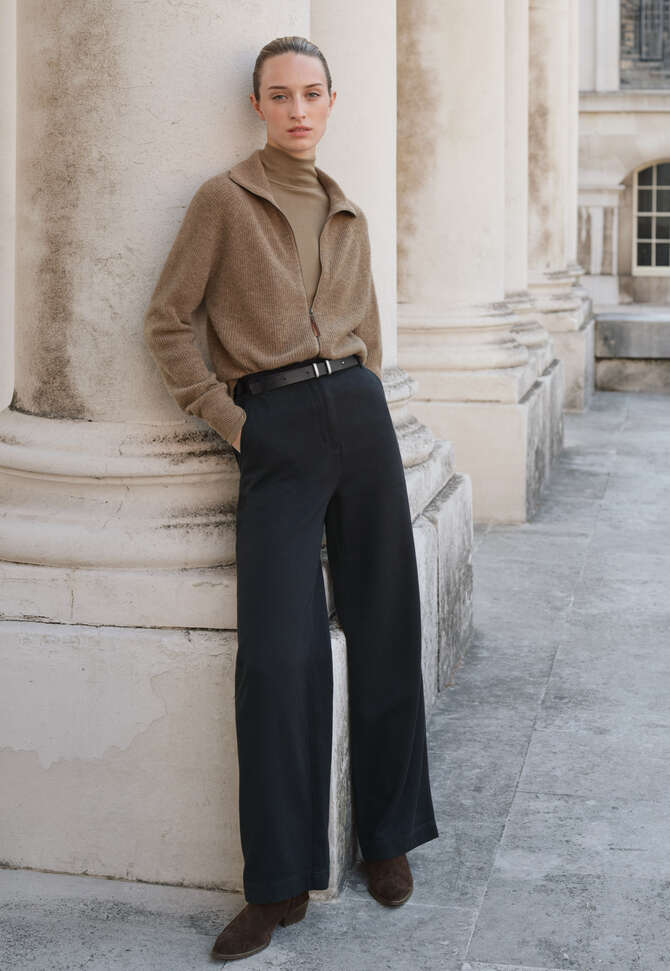 Zip-front cardigan, Latte, completeTheLook