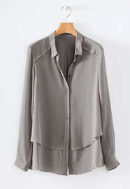 Double-layer shirt, Taupe grey, webstill