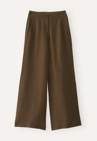 Wide-leg trousers, Pine brown, webstill