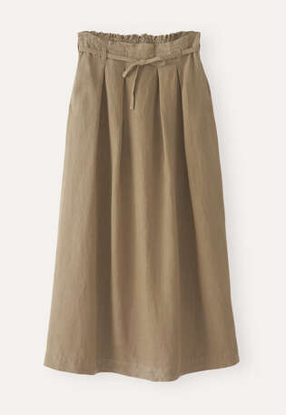 Pleat-detail skirt, Warm khaki, webstill