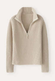 Zip-neck sweater, Sand stone, webstill