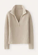 Zip-neck sweater, Sand stone, webstill