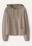 Knitted hoodie, Soft taupe, webstill