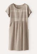 Striped dress, Brown taupe, webstill