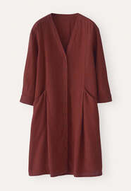 V-neck dress, Chilli brown, webstill