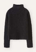 Funnel-neck sweater, Black marl, webstill