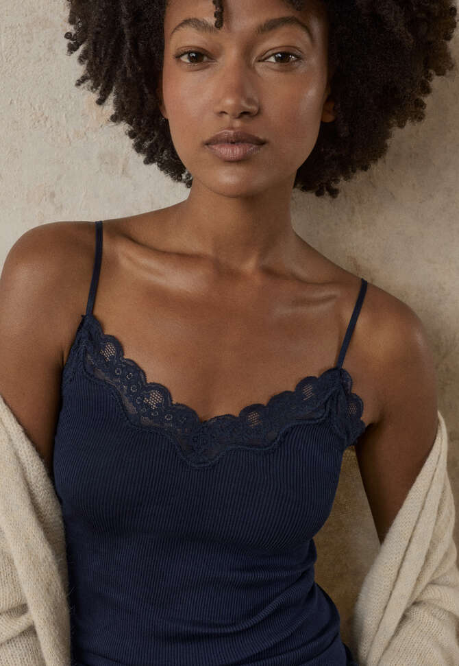 Lace-trim vest, Midnight, completeTheLook