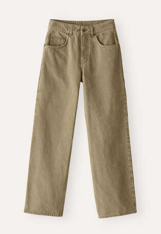 Straight-leg jeans, Washed olive, webstill