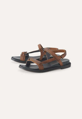 Velcro-strap sandals, Caramello, webstill