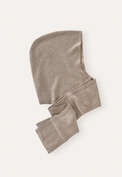 Knitted head-scarf, Fawn grey, webstill