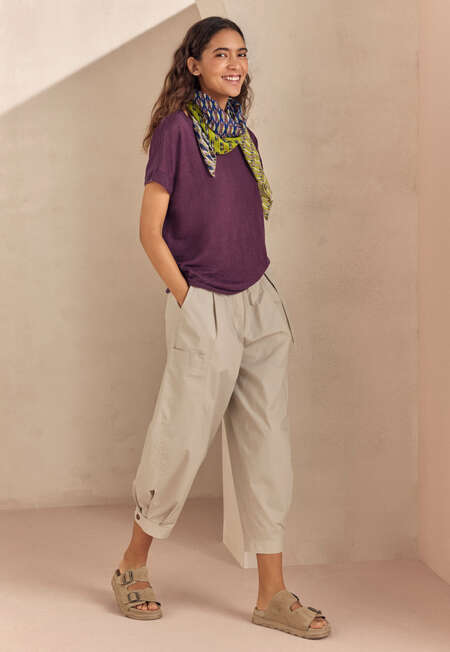 Short-sleeve knit, Dark plum, completeTheLook