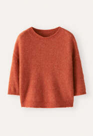 Short-sleeve sweater, Terracotta orange, webstill