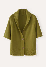 Shawl-collar cardigan, Dark lime, webstill