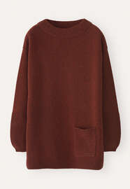 Patch-pocket sweater, Copper red, webstill
