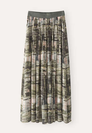 Printed silk skirt, Dark forest, webstill