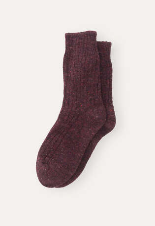 Donegal socks, Aubergine, webstill