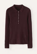 Ribbed polo sweater, Blackberry, webstill