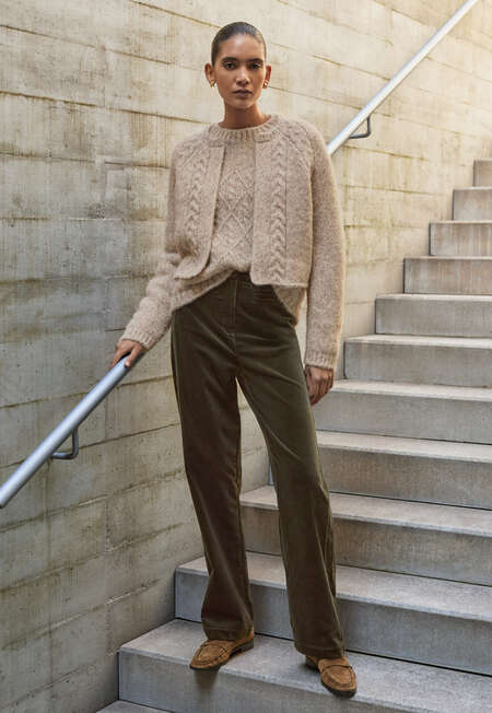 Straight-leg trousers, Dark khaki, completeTheLook