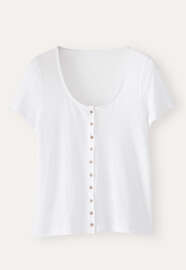Scoop-neck top, White, webstill