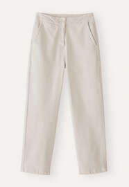 Slim-fit cropped trousers, Ecru, webstill