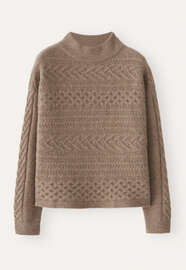 Cable-stitch sweater, Latte, webstill