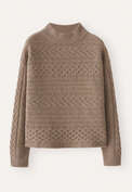 Cable-stitch sweater, Latte, webstill