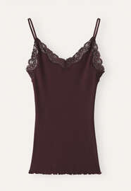 Lace-trim vest, Prune, webstill