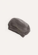 Knitted beret, Taupe brown, webstill