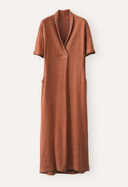 Shawl-collar dress, Chilli pink, webstill