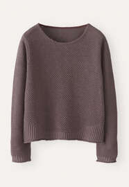 Moss-stitch sweater, Mauve brown, webstill