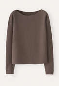 Boat-neck sweater, Nut brown, webstill