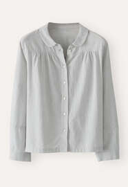 Round-collar shirt, Aqua grey, webstill