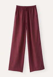 Wide-leg drawstring trousers, Maroon, webstill