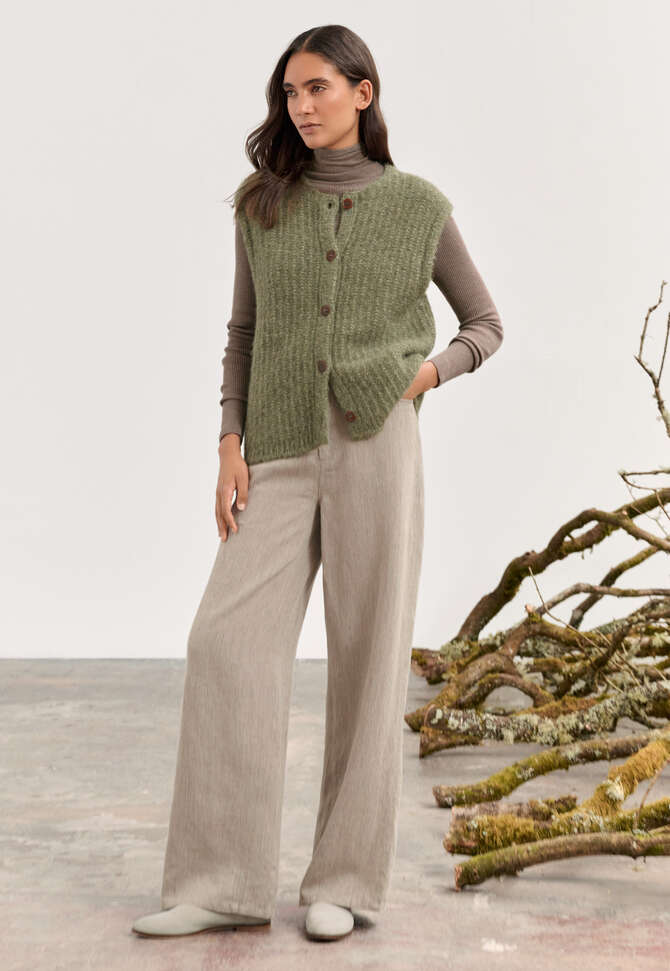 Sleeveless cardigan, Khaki, completeTheLook