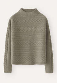 Cable-stitch sweater, Dried sage, webstill