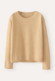 Round-neck sweater, Soft mustard, webstill