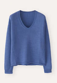 Curved v-neck sweater, Periwinkle, webstill