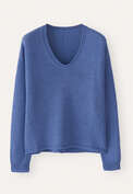 Curved v-neck sweater, Periwinkle, webstill