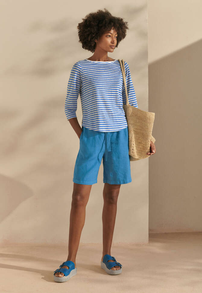 Striped jersey top, Cornflower white, completeTheLook