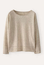 Dolman-sleeve sweater, M&eacute;lange natural, webstill