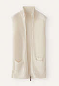 Zip-front gilet, Ecru, webstill