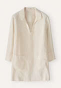 Notch-neck tunic, Cream, webstill