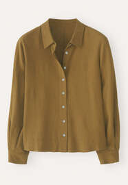 Curved-sleeve blouse, Bronze green, webstill