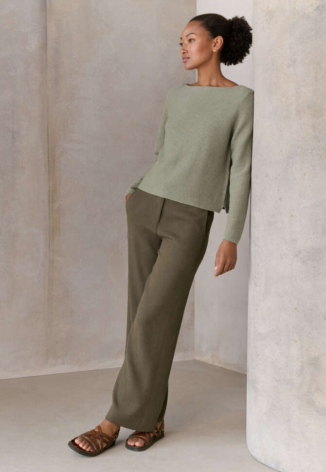 Soft tailored trousers, Dark moss, completeTheLook